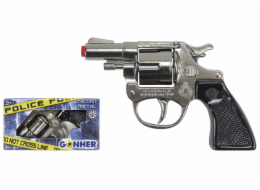 Policejní revolver kovový stříbrný kovový 8 ran