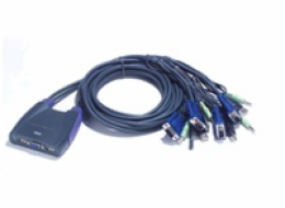 ATEN KVM switch CS-64US USB 4 PC, kabely 0,9m