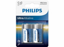 Philips baterie C ExtremeLife+, alkalická - 2ks