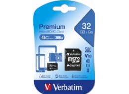 VERBATIM MicroSDHC karta 32GB Premium, U1 + SD adaptér