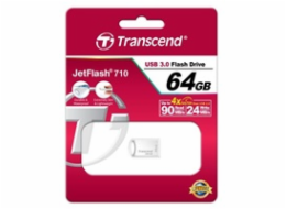 Transcend 64GB JetFlash 710S, USB 3.1 Gen 1 flash disk, malé rozměry, stříbrný kov