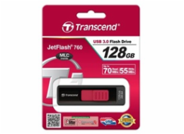 TRANSCEND Flash Disk 128GB JetFlash®760, USB 3.0 (R:85/W:34 MB/s) černá/červená