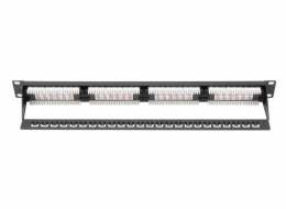 Patch panel UTP cat.5e, 24p. 1U, černý