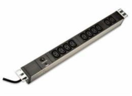 Digitus DN-95404 DIGITUS 19" PDU, 1U hliník, C14 -> 10x C13, 10A, jistič