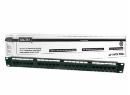 Digitus Patch Panel 19",CAT6,8P8C,LSA,1U,24 x RJ45, nestíněný,černý