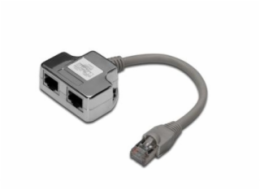 DIGITUS T-Adaptor RJ45 CAT5e 19cm 1xRJ45 M to 2xRJ45 F shielded