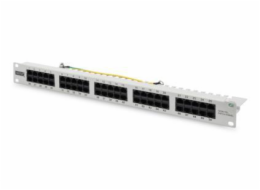 Digitus CAT 3 ISDN Patch Panel, nestíněný, 50 portů RJ45, 8P4C, LSA, 1U, montáž do stojanu, šedá, 482x44x109