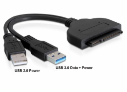 USB 3.2 Gen 1 Konverter, 2x USB-A Stecker > SATA 22 Pin Stecker