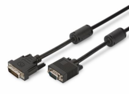 Digitus připojovací kabel DVI-I(24+5)/HDSUB15, 2xferit, černý 2m
