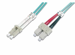 DIGITUS Fiber Optic Patch Cord LC to SC Multimode 50/125m Duplex Length 1m Class OM3