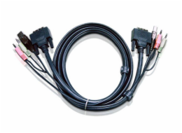 ATEN int.kabel pro KVM USB, DVI, audio,  1,8m pro CS1768, Dual Link