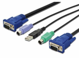 Digitus Kabelová sada KVM, VGA, PS/2-myš, PS/2-klávesnice, USB černá, 1,8 m