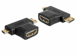 Delock adaptér HDMI-A samice > HDMI-C + HDMI-D samec