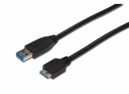 Digitus AK-300117-003-S USB 3.0 kabel, USB A - Micro USB B, M / M, 0,25 m,UL, bl