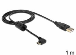 Delock kabel USB 2.0 A samec > USB micro B samec, pravoúhlý 270°, 1m