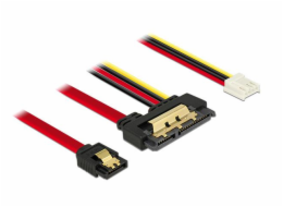 Delock Kabel SATA 6 Gb/s 7 pin samice + Floppy 4 pin napájení samice > SATA 22 pin samice přímý kovový 30 cm
