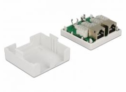 Delock Modular Wall - Zásuvka pro povrchovou montáž - CAT 6 - STP - RJ-45 X 2 - bílá