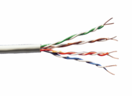 Digitus DK-1511-V-305-1 UTP drát AWG24, měď, Cat.5e, 305m Digitus Instalační kabel CAT 5e U-UTP, 100 MHz Eca (PVC), AWG 24/1, papírová krabice 305 m, simplex, barva šedá