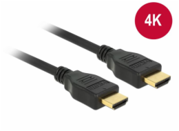 Delock - Kabel HDMI s ethernetem - HDMI s piny (male) do HDMI s piny (male) - 2 m - trojnásobně stíněná kroucená dvoulinka - černá - podporuje 4K