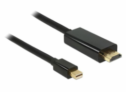 Delock - Kabel adaptéru - Mini DisplayPort s piny (male) do HDMI s piny (male) - 3 m - černá