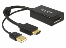 Delock adaptér HDMI-A samec > Displayport 1.2 samice černá