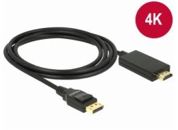 Delock - Kabel adaptéru - DisplayPort s piny (male) do HDMI s piny (male) - 3 m - trojnásobně stíněná kroucená dvoulinka - černá - pasivní