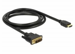 Delock - Kabel adaptéru - jeden spoj - DVI-D s piny (male) do HDMI s piny (male) - 2 m - trojnásobně stíněný - černá - křídlové šrouby