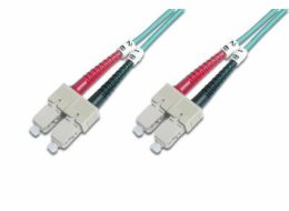 Digitus Fiber Optic Patch Cord, SC to SC Multimode 50/125 µ, Duplex Length 2m, Class OM3