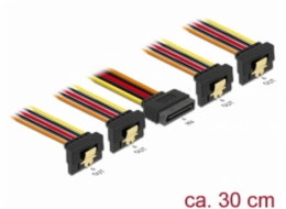 Delock Kabel SATA 15 pin napájecí samec s aretací > SATA 15 pin napájecí samice 4 x dolů 30cm