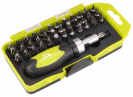 Šroubovák ráčnový s hroty, 38ks, ráčnový šroubovák s 1/4" šestihranem, CrV EXTOL-CRAFT