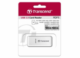 Transcend RDF5 USB 3.0 čtečka paměťových karet SDHC (UHS-I)/SDXC (UHS-I)/microSDHC (UHS-I)/microSDXC (UHS-I), bílá