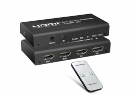 PremiumCord HDMI switch 2:2, 3D,1080p,dálkové ovl.