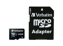 Verbatim microSDXC          64GB Class 10 UHS-I incl Adapt. 44084