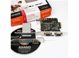 AXAGO,  PCEA-SP, PCI express karta, 2x RS232, 1x LPT, Full profile