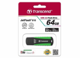 Transcend 64GB JetFlash 810, USB 3.1 (Gen 1) flash disk, černo/zelený, odolá nárazu, tlaku, prachu i vodě