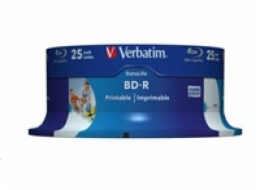 VERBATIM BD-R SL Datalife HTL (25-pack)Blu-Ray/Spindle/6x/25GB Wide Printable