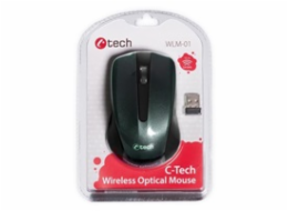 C-TECH myš WLM-01, černá, bezdrátová, USB nano receiver