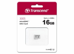 TRANSCEND MicroSDHC karta 16GB 300S, UHS-I U1 + adaptér