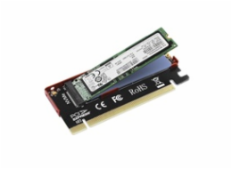 AXAGON PCEM2-S, PCIe x16 - M.2 NVMe M-key slot adaptér, kovový kryt pro pasivní chlazení