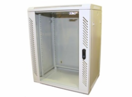 LEXI-Net 19" nástěnný rozvaděč 15U 600x450, nosnost 60 kg, skleněné dveře, rozložený, šedý
