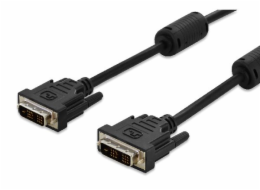 Digitus připojovací kabel DVI-D(18+1), Stíněný, SingleLink, Černý, 2m