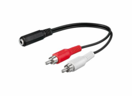 PremiumCord Kabel Jack 3.5mm-2xCINCH F/M 20cm