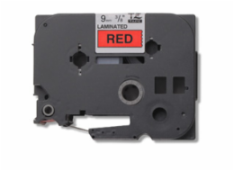 Brother TZE-421, černý tisk červený podklad 8 m x 9 mm Brother - TZe-421, červená / černá (9mm,laminovaná)