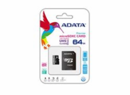 ADATA MicroSDXC karta 64GB Premier UHS-I Class 10 + SD adaptér