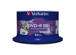 VERBATIM DVD+R(50-pack)DoubleLayer/Spindle/8X/8.5GB/Printable/NoID