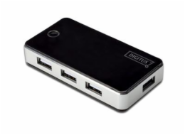 DIGITUS USB 2.0 7-Port Hub schw. inkl. ext. Netzteil 5V , 1m