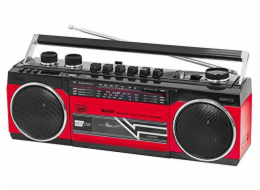 Radiomagnetofon Trevi, RR 501BT/RD, MW/FM/SW1-2, autostop, USB, čtečka SD, Bluetooth, vestavěný mikrofon, 230 V/4xD, barva červená