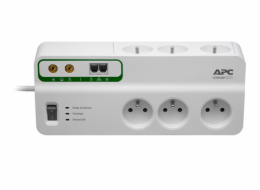 APC Home/Office SurgeArrest 6 Outlets with Phone & Coax Protection 230V France, 3m