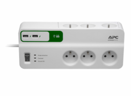 APC Essential SurgeArrest 6 outlets with 5V, 2.4A 2 port USB charger, 230V France, 2m