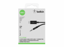 Belkin RockStar 3,5mm Aud./USB-C kabel 0,9m cern. F7U079bt03-BLK